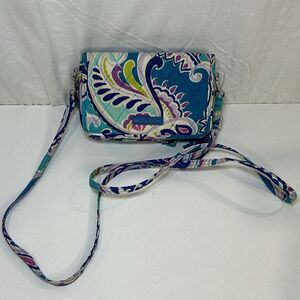 Vera Bradley Crossbody Clutch Wristlet Wallet Waikiki Paisley Bifold RFID